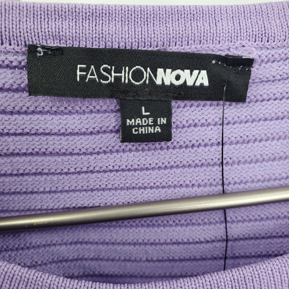 Fashion Nova Put Your Game On Sweater Lavender Ribbed Knit Sleeveless NEW - Picture 5 of 8